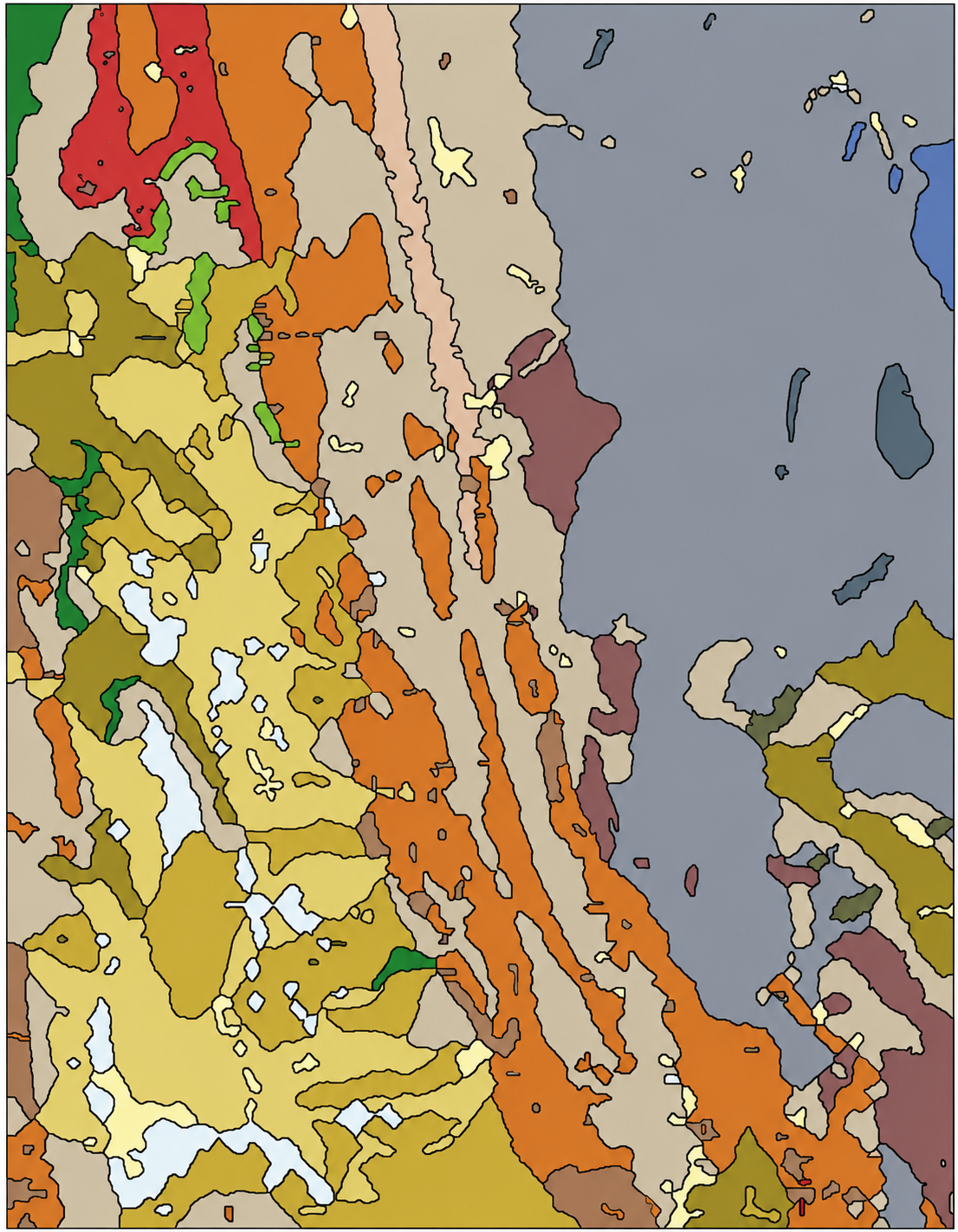 Classified lithology polygons